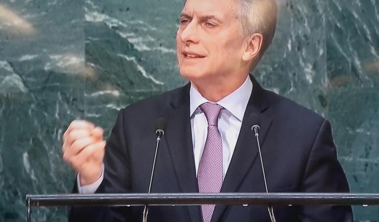 Presidente Macri durante el debate de la Asamblea General